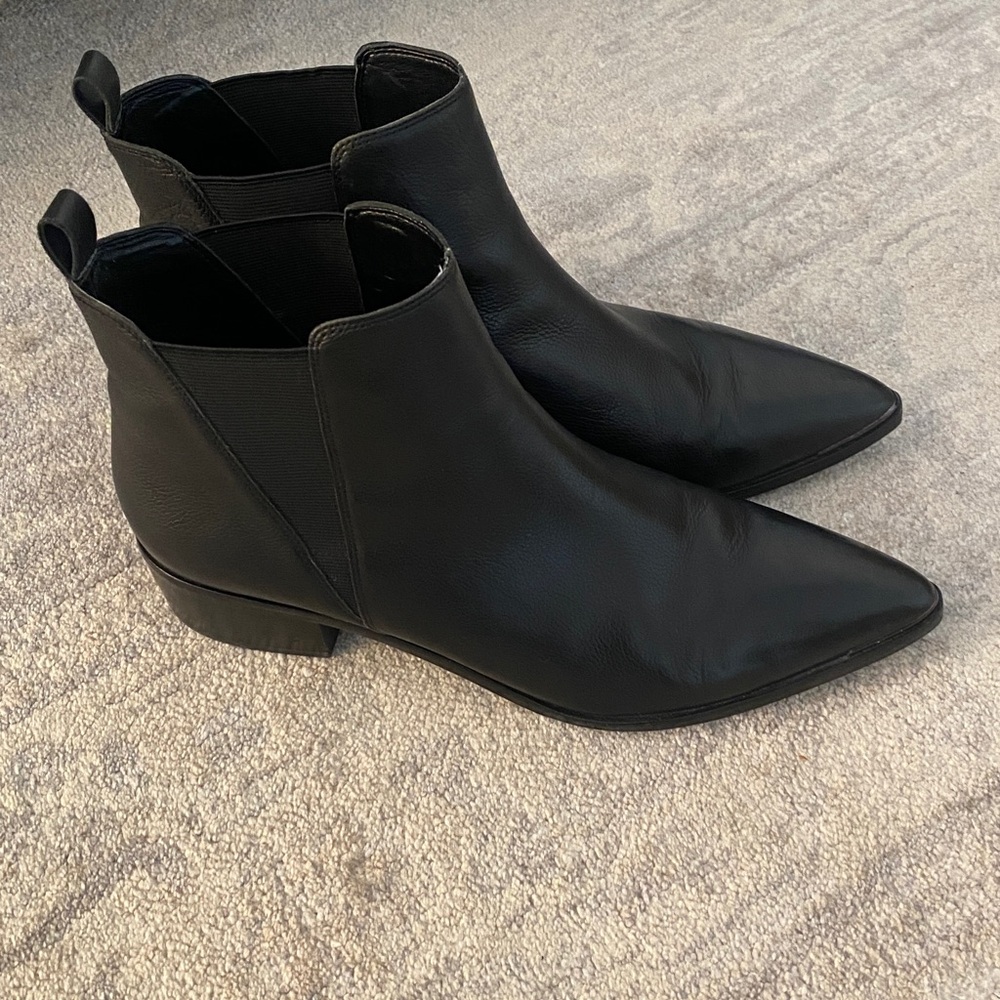 Black Leather Ankle Boots